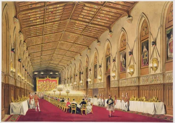 Sál svatého Jiří, hrad Windsor, 1838