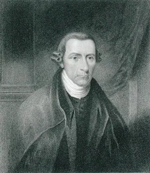 Patrick Henry (1736-99) rytý Edwardem Wellmorem (fl. 1835) (rytina)