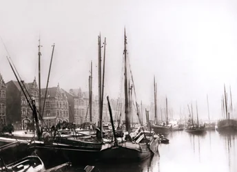 Kanálové lodě, Rotterdam, 1898.