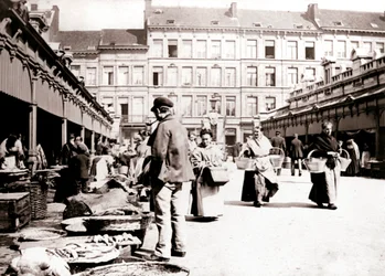 Tržní stánky, Antverpy, 1898.