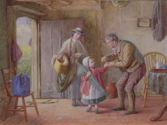 Peníz pro sebe, asi 1870 (akvarel)