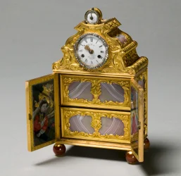 Miniaturní skříňka s hodinkami, cca 1770-75