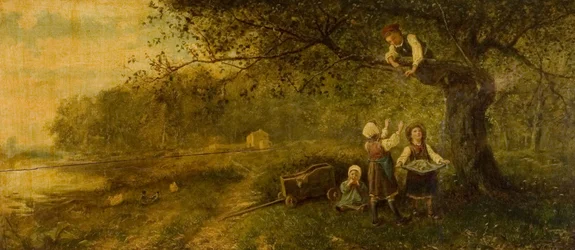 Sbírání jablek, konec 19. století