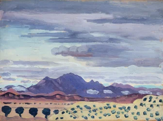 V Pyrenejích, kolem roku 1911 (olej na panelu)
