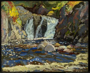 The Little Falls, 1918 (olej na kompozitní dřevovláknité desce)