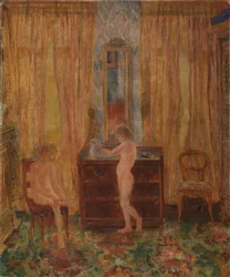 Děti na ranní toaletě (dětské oblékání) 1886 (olej na plátně)