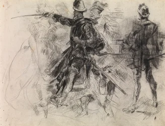 Don Quijote (černá křída na papíře)