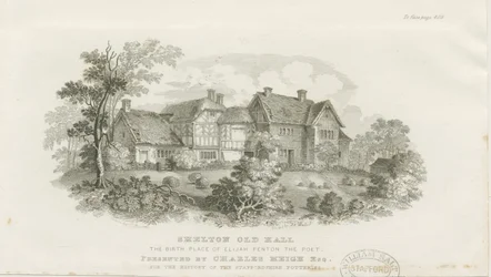 Shelton Old Hall: ocelorytina (vinětace), nd [c 1843] (tisk)