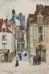 Dieppe, Rue Notre Dame, z nábřeží, kolem roku 1900
