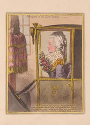 Kytice minulého století, hospoda. 1802 (ručně kolorovaná rytina)