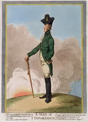 A Man of Importance, publikovala Hannah Humphrey v roce 1799 (ručně kolorovaný lept)