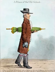 Princ staré školy, vydala Hannah Humphrey v roce 1800 (ručně kolorovaný lept)
