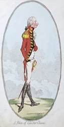 A Slice of Gloster Cheese, vydané Hannah Humphrey v roce 1795 (ručně kolorovaný lept)