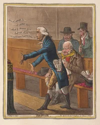 Zoufalství, hospoda. 1802 (ručně kolorovaná rytina)