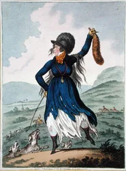 Diana se vrátila z Chace, vydala Hannah Humphrey v roce 1802 (ručně kolorovaný lept)