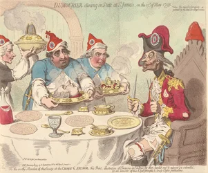 Dumouriez stolující ve státním stylu v St. James dne 15. května 1793