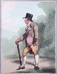 Elegance Democratique, publikovala Hannah Humphrey v roce 1799 (ručně kolorovaný lept)