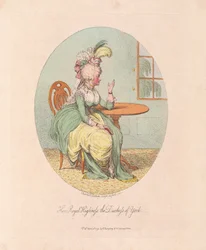 Její královská Výsost vévodkyně z Yorku, pub. 1792 (ručně kolorovaná rytina)