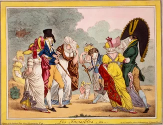 Les Invisibles, 1810 (ručně kolorovaná rytina)