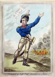 Portrét irského náčelníka, nakreslený ze života ve Wexfordu, hospoda. od H. Humphrey, 10. července 1798 (viz 105459 pro bundw)