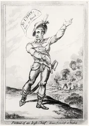 Portrét irského náčelníka, nakreslený ze života ve Wexfordu, hospoda. od H. Humphrey, 10. července 1798 (viz 123751 pro barvu)