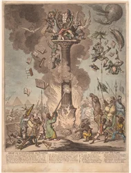 Karikatura francouzské expedice do Egypta, 1799 Siege de la Colonne de Pompee / Věda na pranýři (název na předmětu)