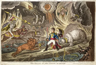 „Údolí stínu smrti“ od Jamese Gillraye, vydáno 24. září 1808