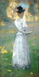 Ranní procházka (pastel na papíře)