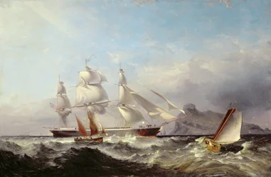 Clipper Ship z Mumbles Lighthouse, Swansea