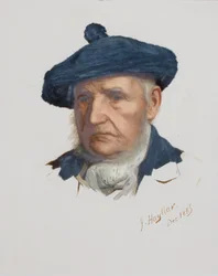 Mužská hlava, 1885 (olej na kartě)