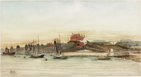 Whitehill Point on the Tyne (akvarel a tělová barva na papíře)
