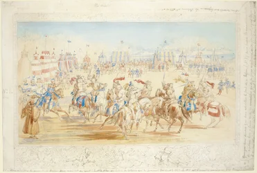 The Melee (č. 1), 1839 (tužka a wc na papíře)