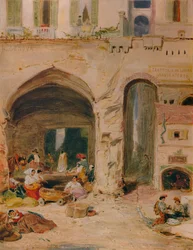 Nádvoří v Janově, c1850, 1935