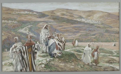 Poslal je dva po dvou, ilustrace ze Života našeho Pána Ježíše Krista, 1886–96 (wc přes grafit na papíře)