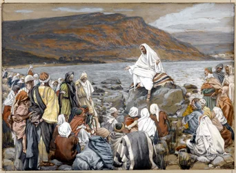 Ježíš učí lid u moře, ilustrace k Životu Kristovu, kolem 1886-96