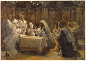 Přijímání apoštolů, ilustrace pro The Life of Christ, c.1884-96 (wc & kvaš na kartonu)