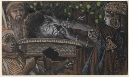 Hlava svatého Jana Křtitele, ilustrace pro The Life of Christ, c.1886-94 (wc & kvaš na kartonu)