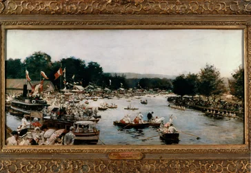 Regata v Henley, cca 1877 (malba na plátně)