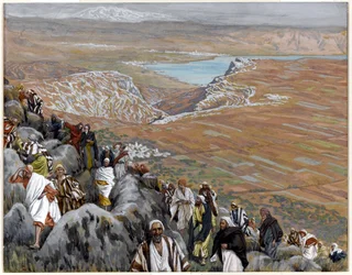 Lidé hledají Krista, aby ho učinili králem, ilustrace pro The Life of Christ, c.1886-94 (wc & kvaš na kartonu)