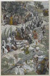 Procesí na Olivové hoře, ilustrace ze Života našeho Pána Ježíše Krista, 1886-94 (wc přes grafit na papíře)