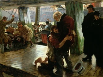Marnotratný syn v moderním životě: Návrat, kolem roku 1882 (přípravná skica pro 33767)