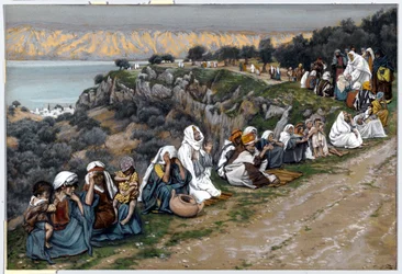 Nemocní čekající, až Ježíš projde, ilustrace k filmu The Life of Christ, c.1884-96 (wc & kvaš na kartonu)