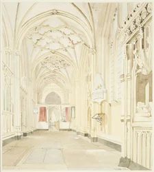 Severní ulička St Mary Redcliffe při pohledu na západ