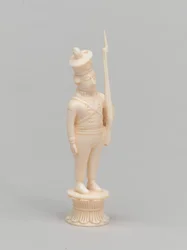 Bílý pěšec, šachová figurka, Indie, cca 1820