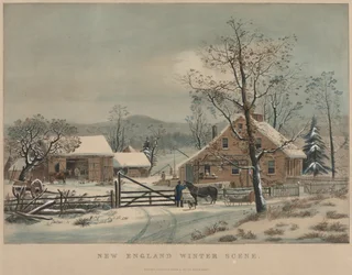 Zimní scéna v Nové Anglii, 1861.