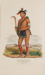 NABU-NAA-KEE-SHICK aneb Jedna strana nebe, náčelník kmene Chippewa, z portfolia domorodců