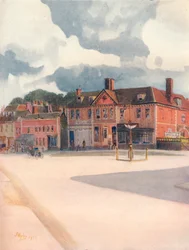 „New Inn and High Street, Epsom, 1911, 1914
