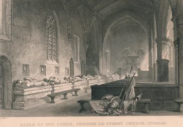 Ulička hrobek, Chester-Le-Street Church, Durham, 1834