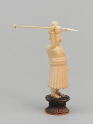 Černý pěšec, šachová figurka, Indie, kolem roku 1820