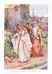 Neboť tam v zahradě kráčela ta nejkrásnější dáma, jakou kdy viděl, 1910